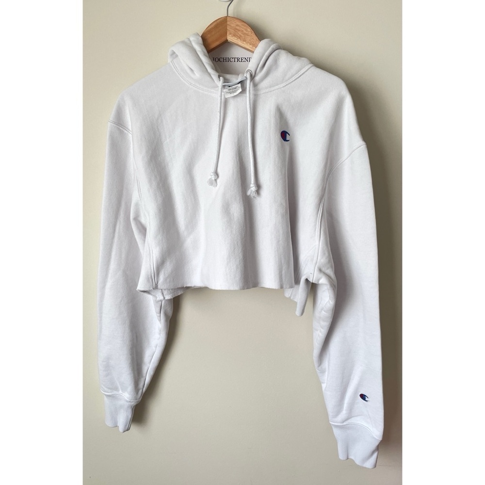 Women's Champion Sweatshirt Size Large Cut-off White